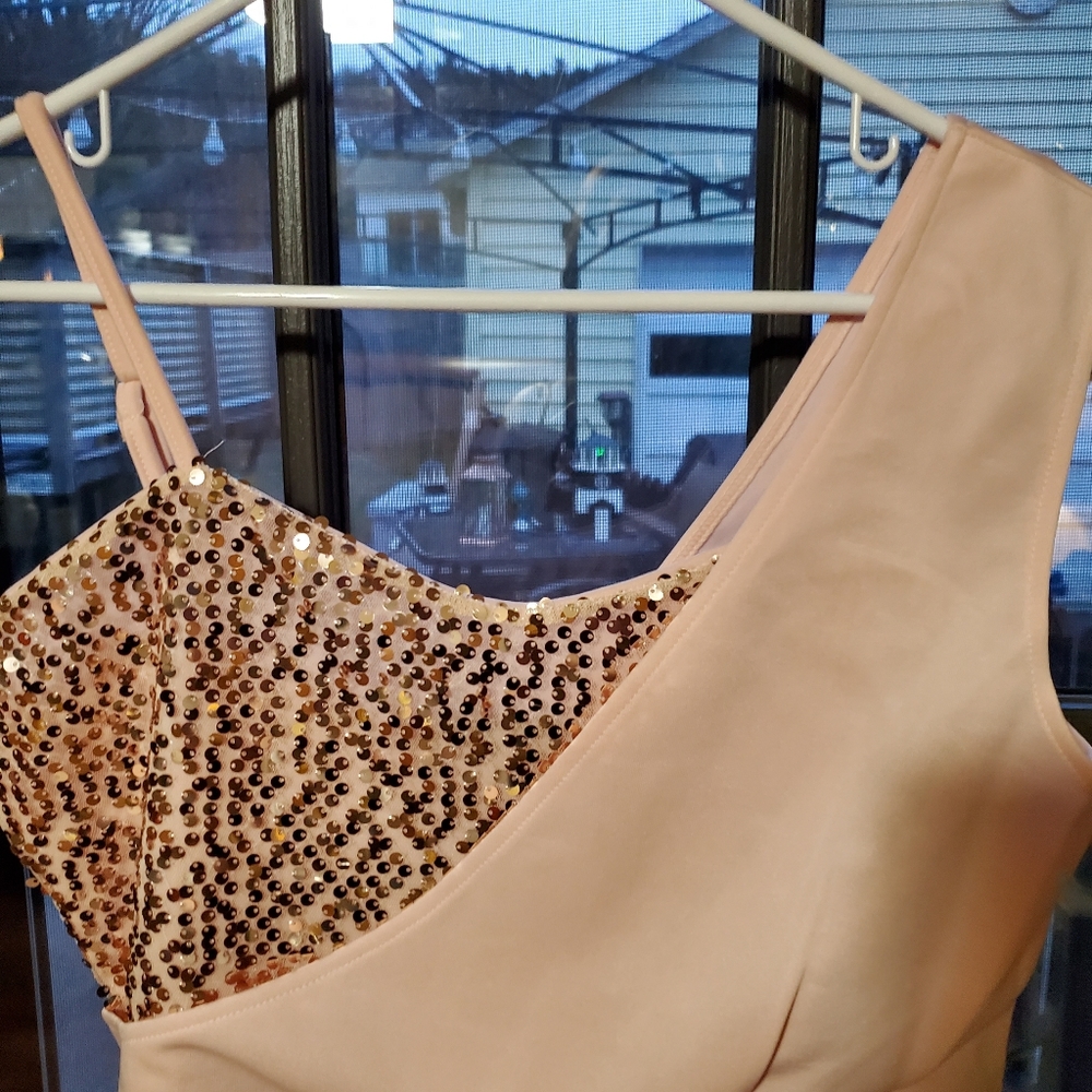 ChickMe Gorgeous Dress,New,Size XL,Peach with Sparkles!